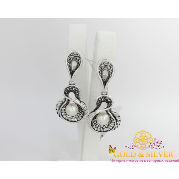Жіночі сережки срібні Окінава з перлами. 2277 , Gold &amp Silver Gold & Silver, Украина
